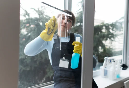 Nettoyage de vitres intérieures et extérieures à la Vergne